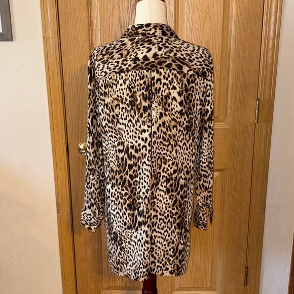 Chico’s Animal Print Light Weight Tunic Blouse Top Shirt Large - Picture 6 of 9